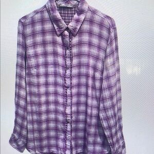 Purple Plaid Button-Up Shirt